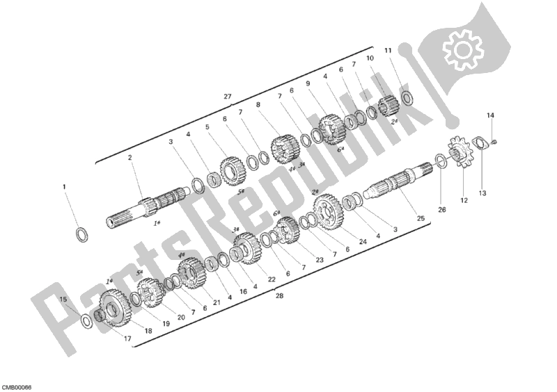 Todas las partes para Caja De Cambios de Ducati Multistrada 620 USA 2006